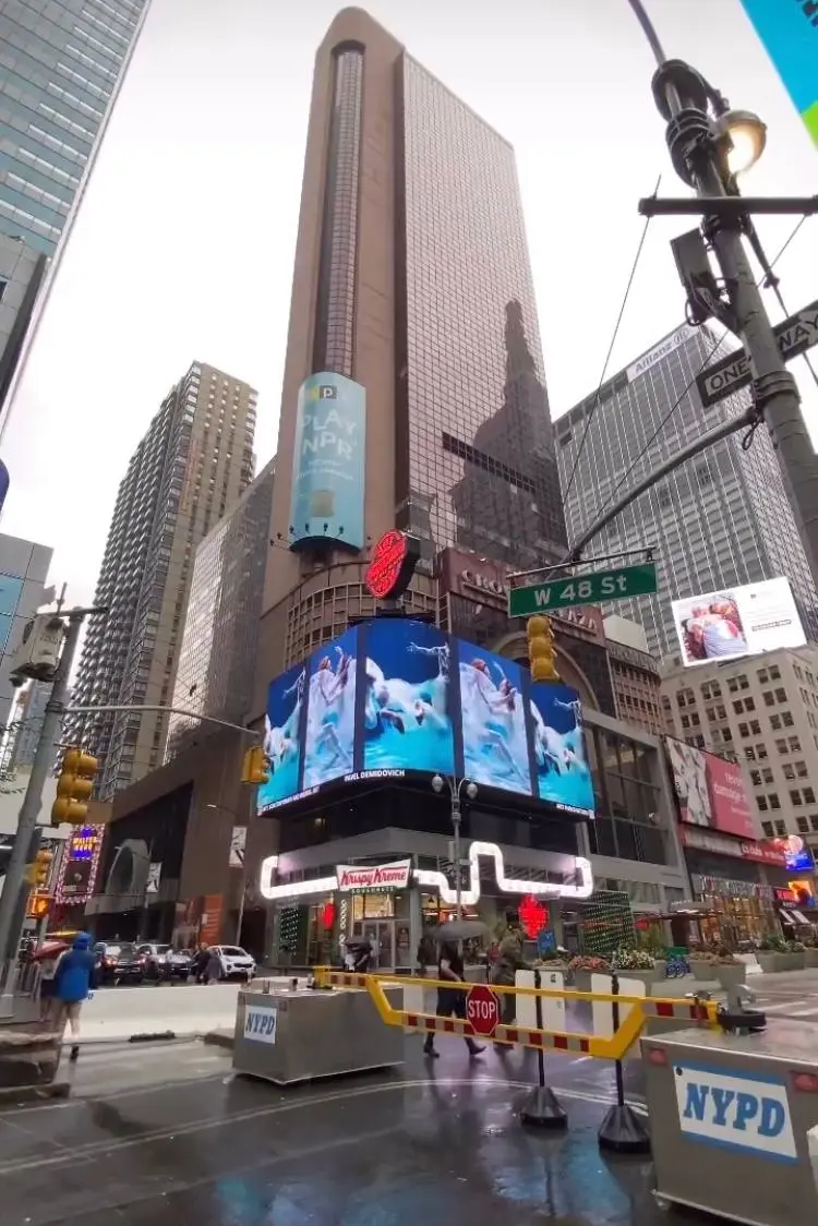 Photography on a Times Square billboard during New York Art Week