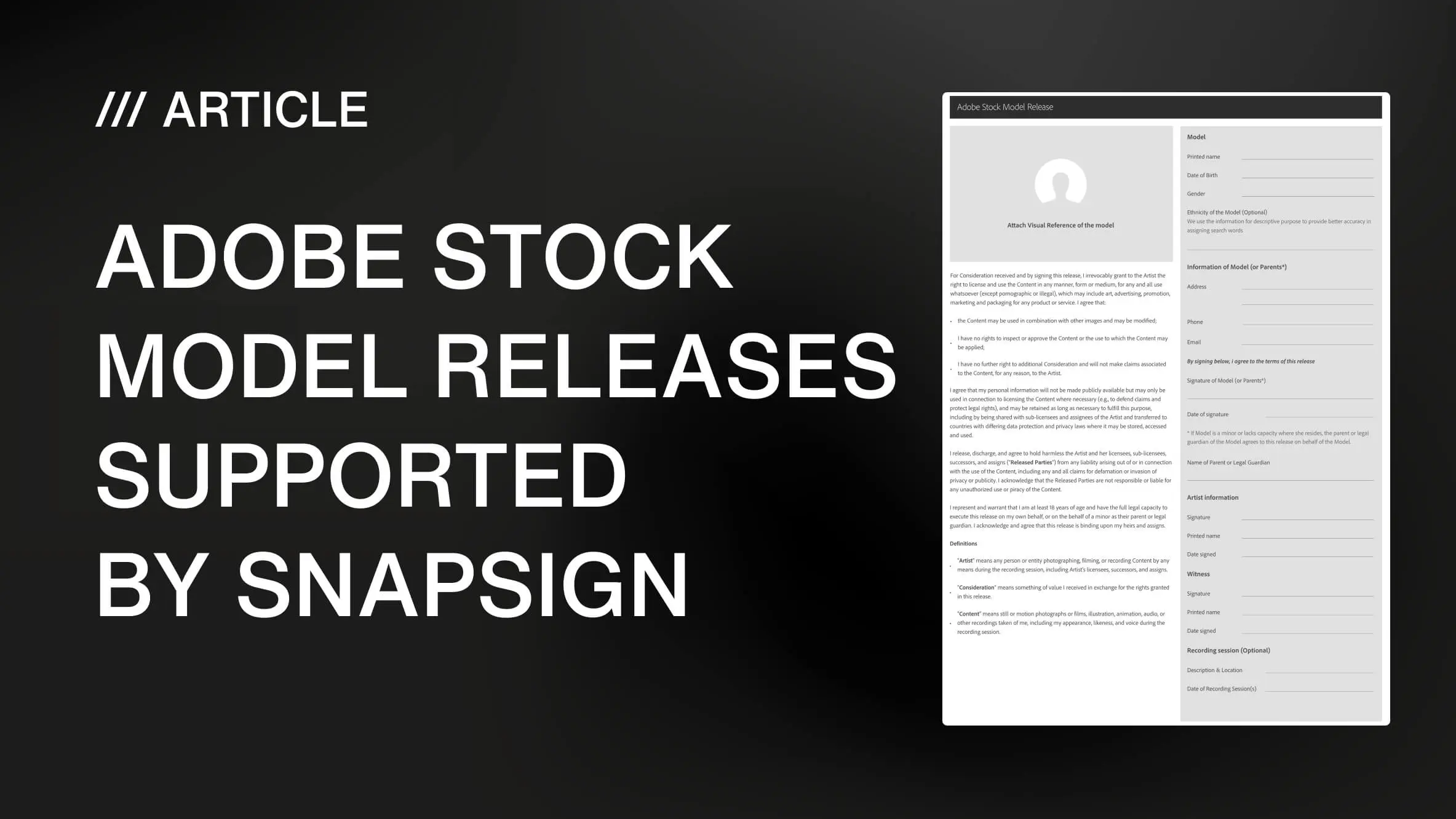 SnapSign Model Releases Meet Adobe Stock Standards