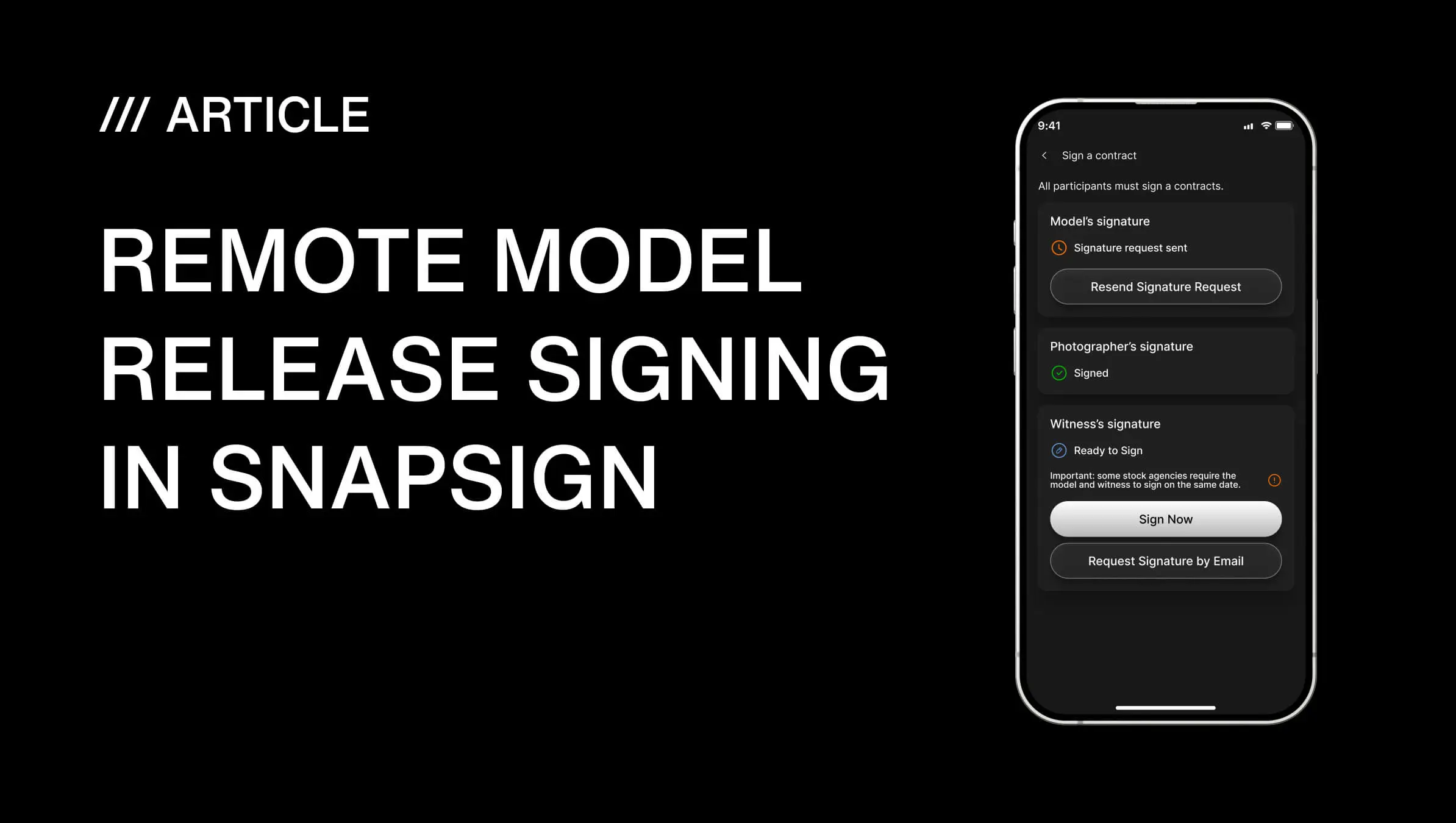 Remote Model Release Signing in SnapSign